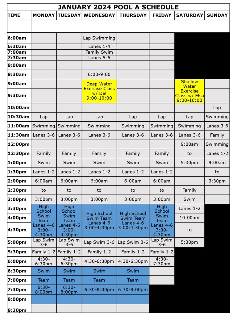 Pool Schedule Greater Scranton YMCA